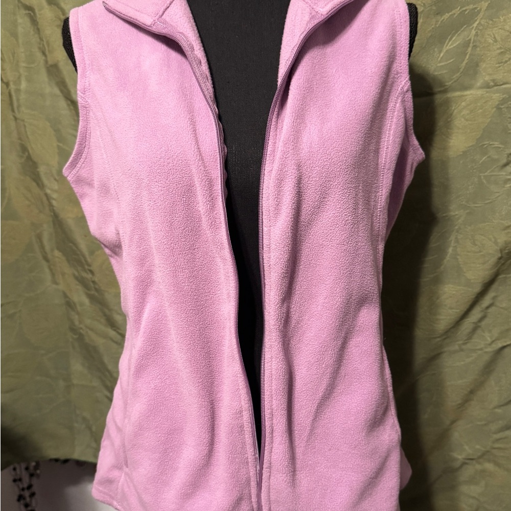 Great Northwest Lavender Sleeveless Zip-Up Fleece Vest with Pockets Sz Sm